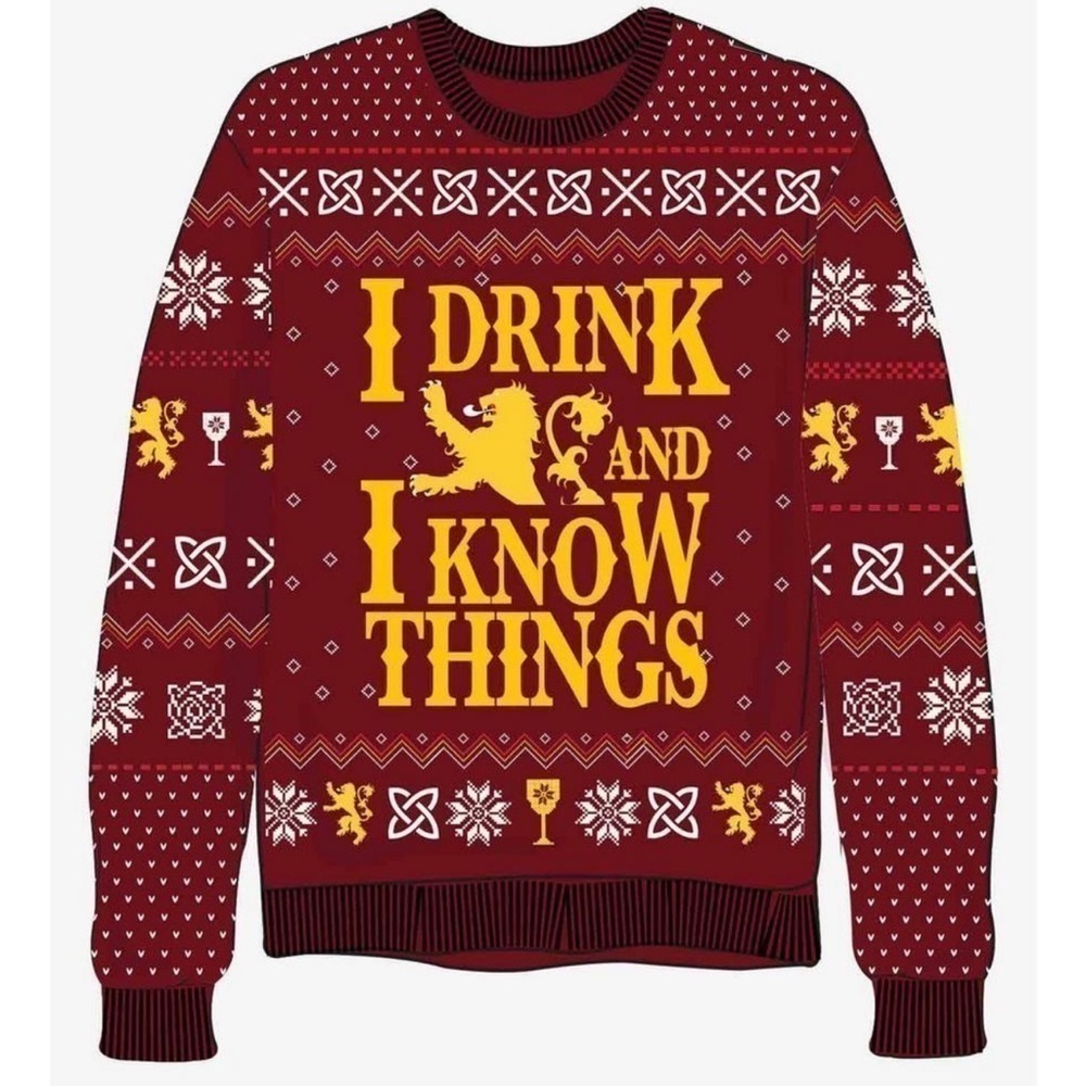 Game Of Thrones‎ Christmas holiday  I Drink And I Know Things Knit Sweater
